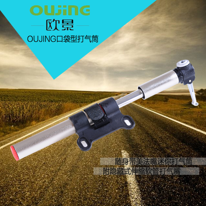 European view bicycle pump Portable mini high pressure pump Mountain bike pump French and American mouth universal