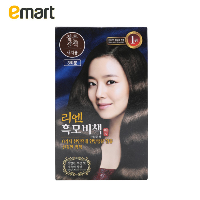 EMART易买得 韩国进口ReEn/睿嫣 天然植物染发膏自然深褐色 3次量