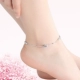 Cá tính 925 Bạc chuyển ngọc trai Vòng chân bạc Nữ Hàn Quốc Trang sức vòng đeo tay đơn giản Sinh viên Sen Nhật Bản và Hàn Quốc Sexy
