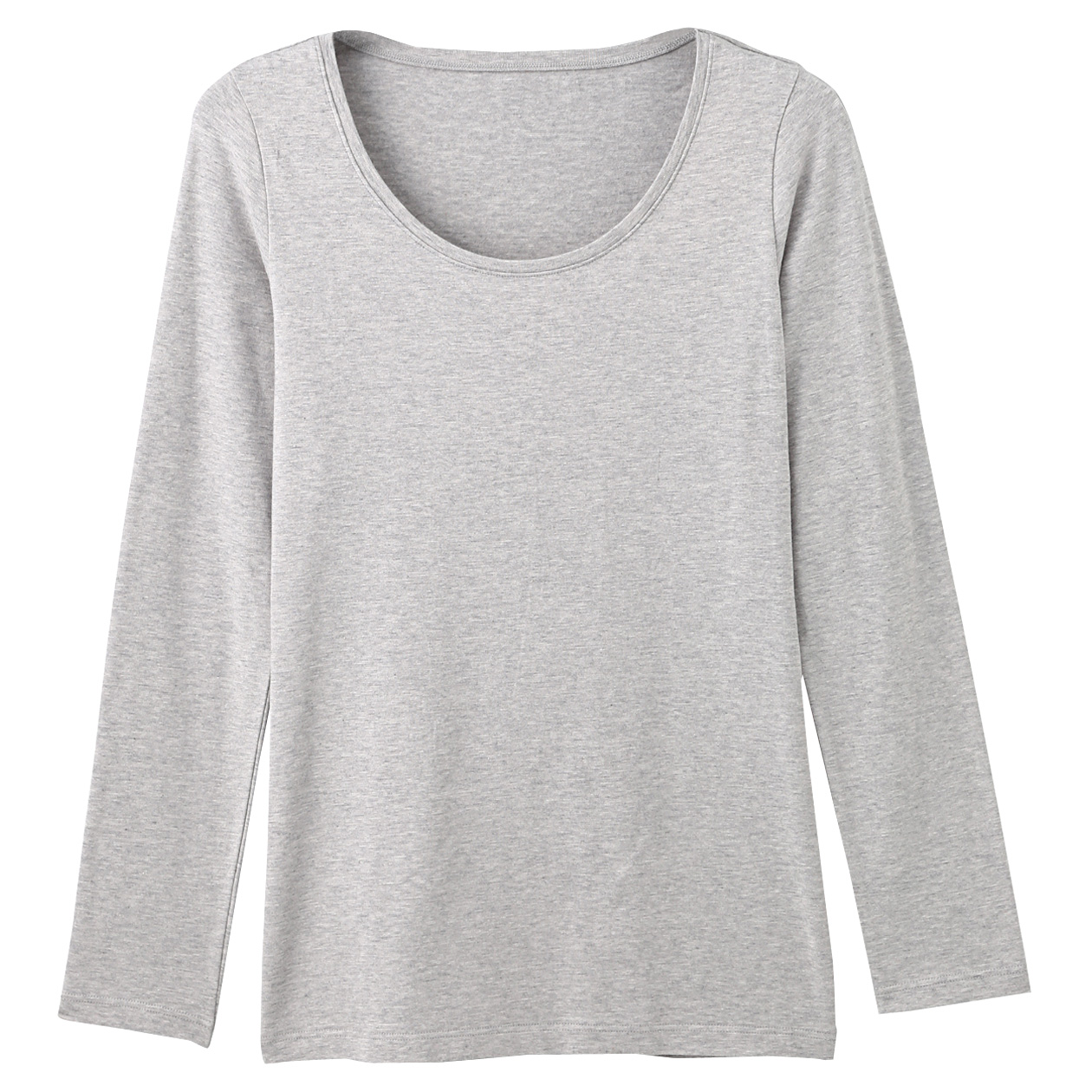 无印良品MUJI 女式 使用天然素材的_保暖U领长袖衫