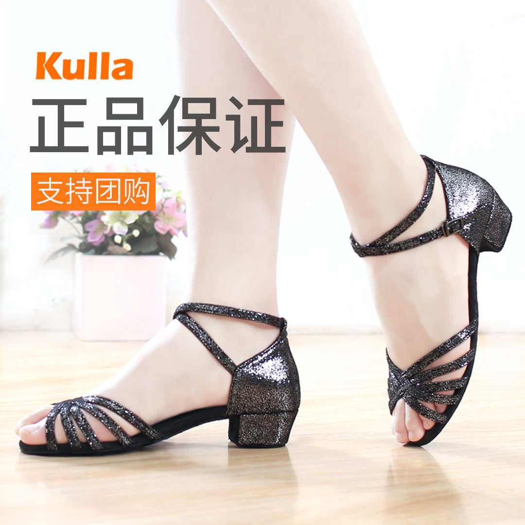 New Girl Latin Dance Shoes Children Girls Beginners Precisely Female Toddlers Genuine Leather Soft-bottom Adult Dance