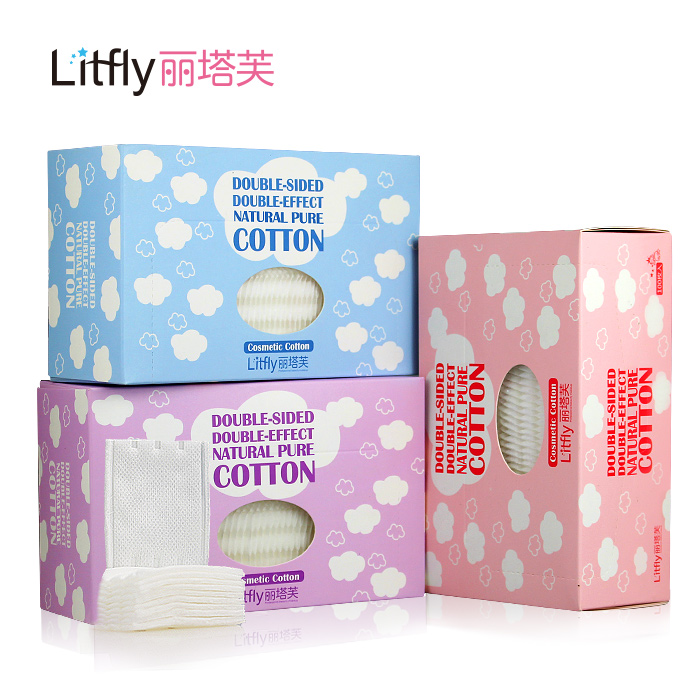 litfly丽塔芙优质纯棉化妆棉 卸妆棉 化妆工具双面双效组合套装