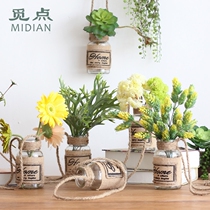 Looking for a small glass vase hanging decorative hydroponic flower device hemp rope wall hanging transparent bottle table fresh decoration