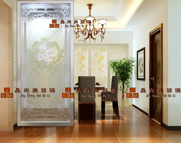 Brief Eu Style Art Glass Genguan Partition Aisle Background Wall Deep Sculpture Crafts {Orchid Approver}