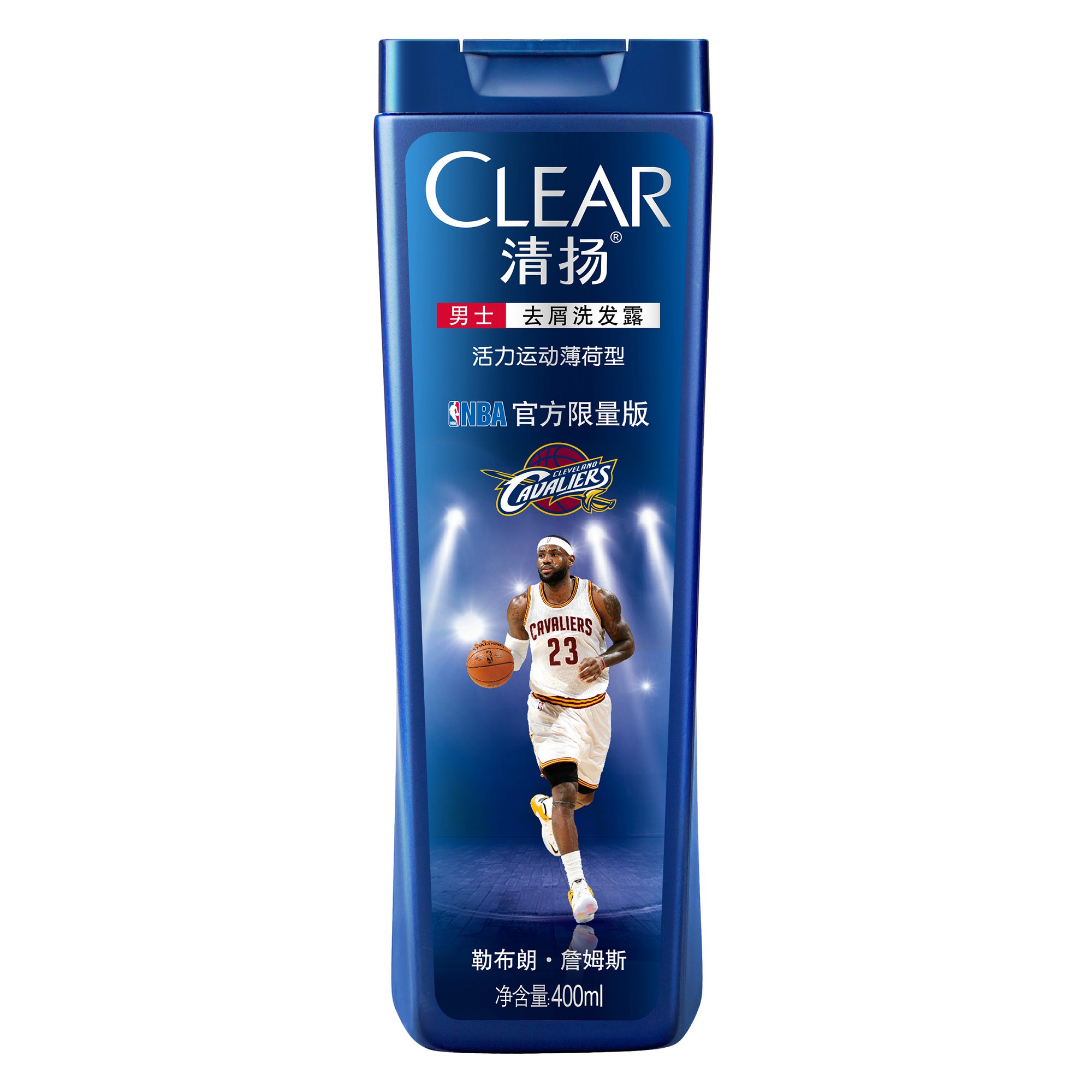 清扬 男士去屑洗发露 活力运动薄荷型 NBA限量版 詹姆斯 400ML