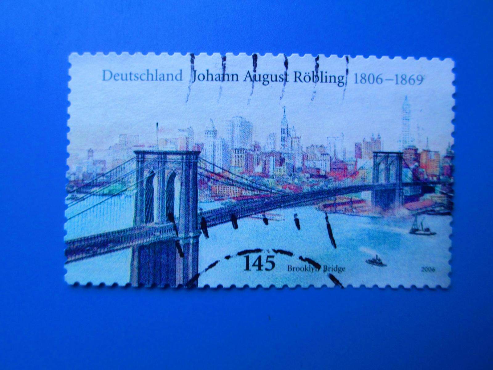 Foreign Stamp Germany 2006 Construction designer Roblin with Brucine Bridge Letter Pin 1