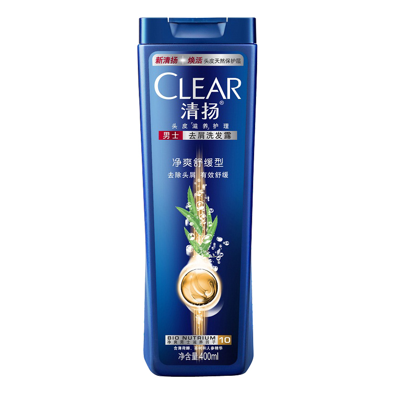 正品清扬男士 去屑洗发露净爽舒缓型 400ml