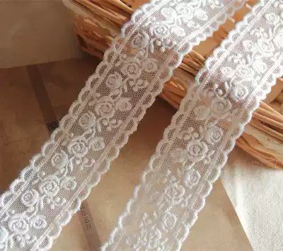 B7D14 handmade DIY clothing accessories per day per lace embroidered rose gauze embroidery lace width 3 5cm