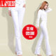 2025 new white jeans for women, micro-flare pants, spring and summer black trousers, loose high-waisted casual wide-leg pants