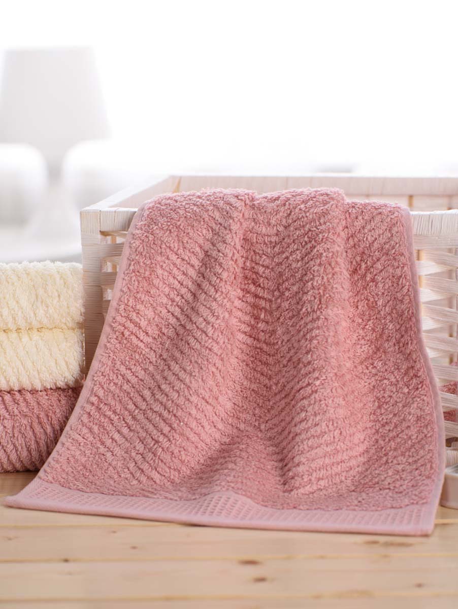 terry palmer|粉色断档蜂窝埃及棉面巾2条装（送2方巾）
