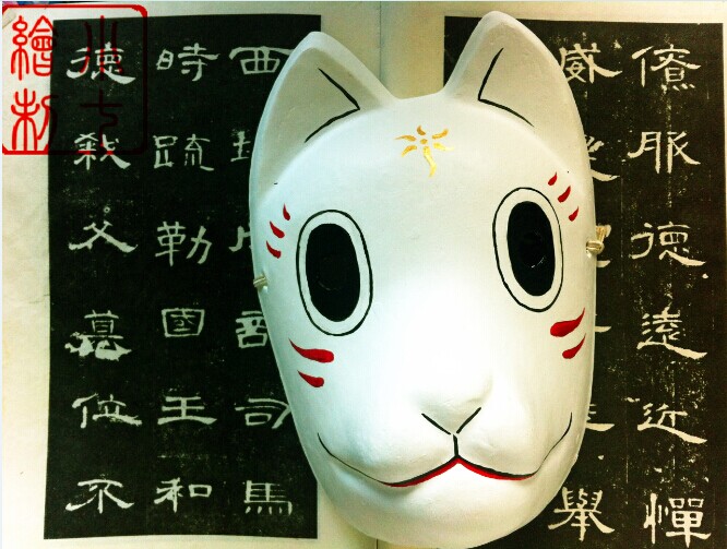Xiaoqi hand-painted Forest of Firefly A Yinjin Fox plaster fox mask pure hand-painted cosplay