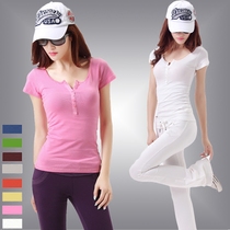 In the summer of 2017 new sporty sexy and thin V - collar T - shirt T - shirt cotton fashion casual T - shirt tide