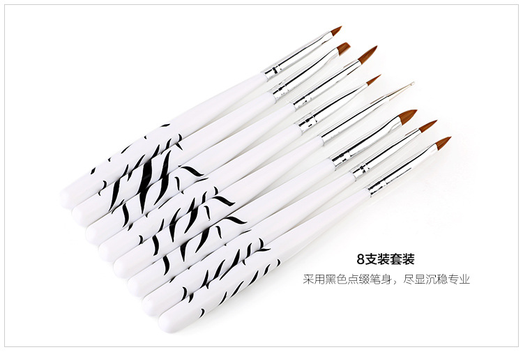 Temix美甲斑马纹彩绘笔 水晶光疗笔 雕花排笔 美甲进出口用品批发