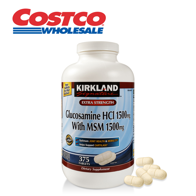 Kirkland Signature科克兰 氨基葡萄糖+MSM 375粒美国进口Costco