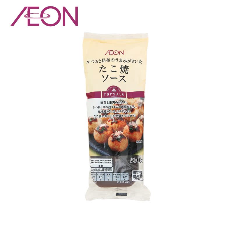 【AEON】日本 TOPVALU 干鲣鱼&海带风味 章鱼小丸子酱汁300g