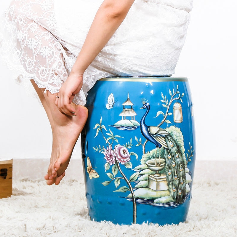 Europe and the Chinese painting of flowers and ceramic stools dressing change cool shoe who drum who home decoration decoration decoration crafts