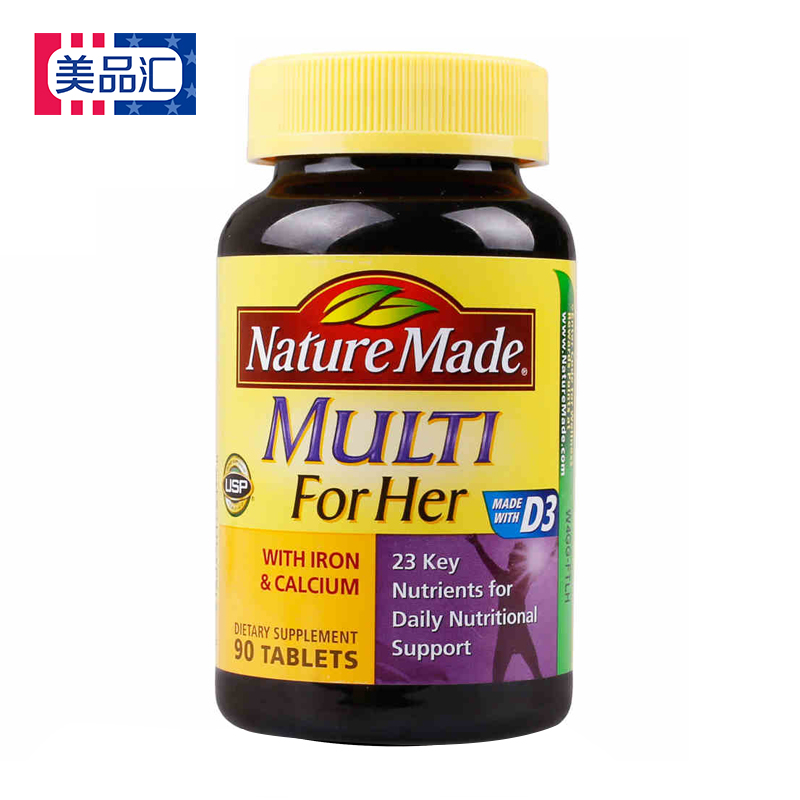 Nature Made 女性复合多种维生素矿物质片90片 Multi For Her进口