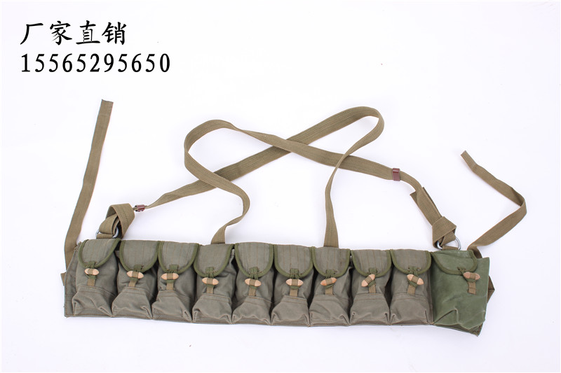 Film and television stage performance prop gun Red Army oblique cross bag bullet belt bag wooden grenade bag quilt