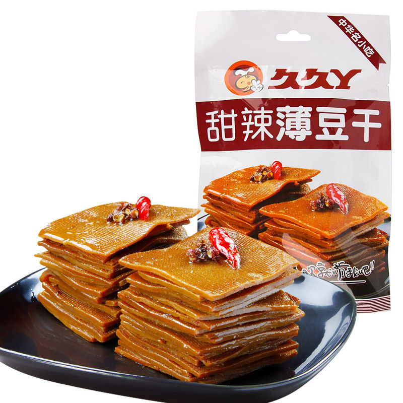 【天猫超市】久久丫特产豆腐干香干甜辣薄豆干190g/包 零食品小吃