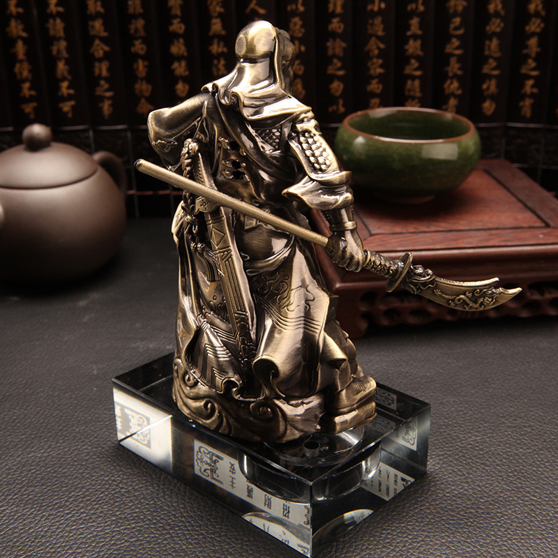 高档汽车香水座摆件 合金武财神关公保平安车内饰品招财车载辟邪