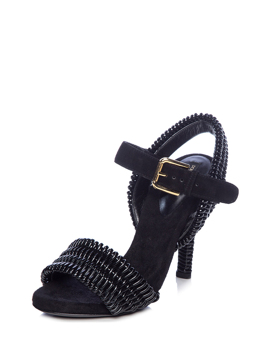 Dolce&Gabbana 黑色编织元素拼接高跟鞋