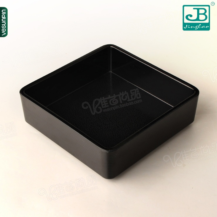Meiri Jiabao black melamine tableware hotel square dish Japanese baked dish bowl square plate stacked B445