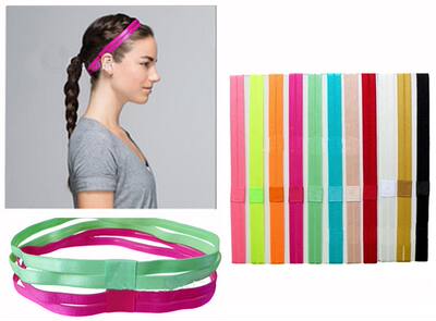 Popular elastic rope candy-colored yoga headbands, sports headbands, and double-strip anti-slip sports headbands