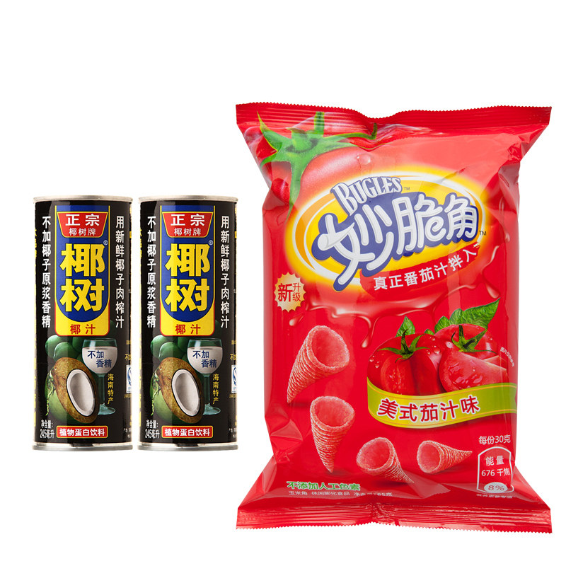【天猫超市】妙脆角美式茄汁味65g/袋+椰树椰汁245ml/瓶*2瓶 组合