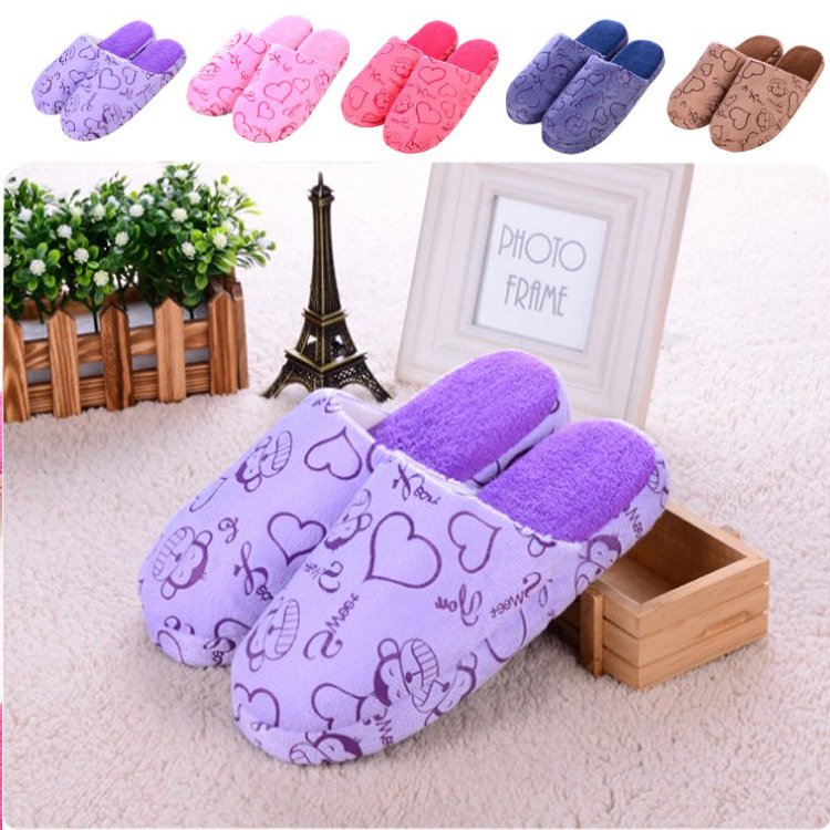 Little Monkey Autumn and Winter Indoor Home Non-Slip Slippers, Heart-Shaped Cartoon Warm Cotton Slippers, Unisex Couple Slippers Little Monkey Autumn and Winter Indoor Home Non-Slip Slippers, Heart-Shaped Cartoon Warm Cotton Slippers, Unisex Couple Slippers