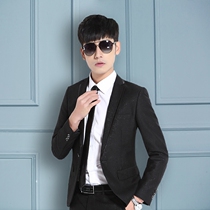  Autumn and winter mens mercerized cotton suit suit Business formal suit slim professional casual suit Groom wedding dress trend