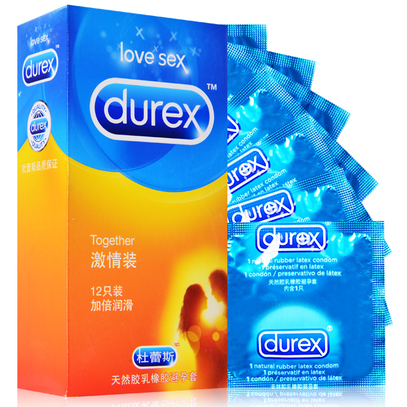杜蕾斯避孕套 激情装加倍润滑安全套保险套12只夫妻计生性用品byt