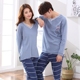 Nhìn mới Lan mùa xuân và mùa thu tay dài ngọt ngào dễ thương có thể mặc bên ngoài cotton vài bộ đồ ngủ nam và nữ phục vụ tại nhà - Giống cái đồ mặc nhà cao cấp Giống cái
