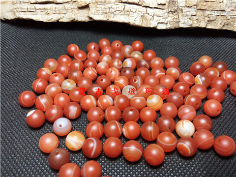 Natural agate frosted red tangled silk Manau scattered beads beads 8 mm DIY handmade Buddhist pearl material accessories wholesale