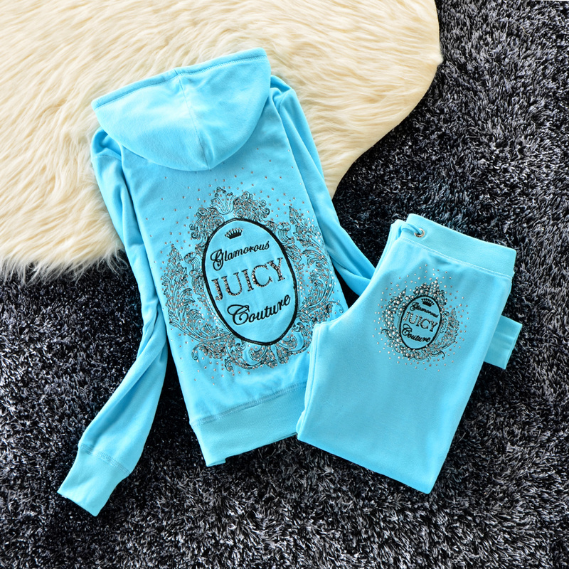 2026 Spring New Gold Velvet Sports Suit for Women with Crown Embroidery Sweatshirt Two-Piece Casual Wear Set