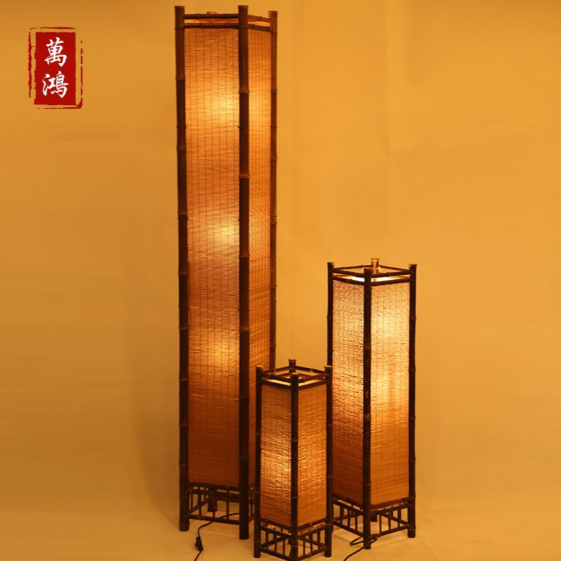 Handmade bamboo curtain lamp pastoral style purple bamboo buried lamp Japanese style tatami lamp living room dining room piano shop art decoration lamp - Taobao