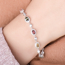 Beatrist bracelet woman pure silver s925 pure silver inlaid permeable Brazilian candy color sending certificate