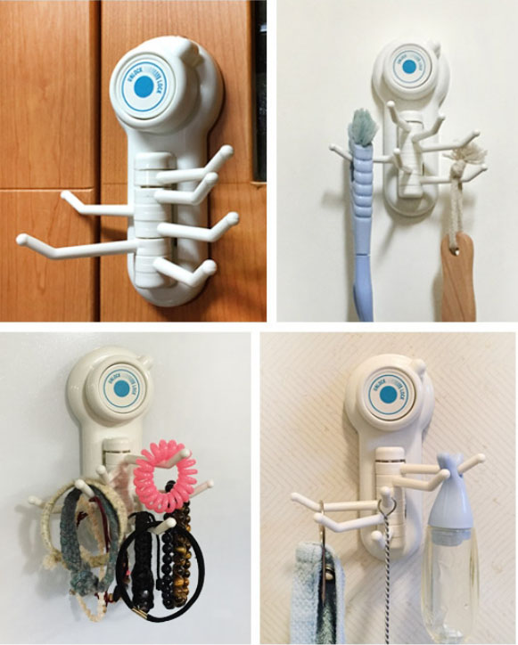 Japan Six-Connected Hook Suction Cup Hook Multilayer Hook No-Mark Sucker-Free Wall-mounted Suction Cup Hook Adhesive Suction Cup