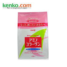 【日本直邮】明治Meiji 氨基酸骨胶原蛋白粉214g白色袋补充替换装