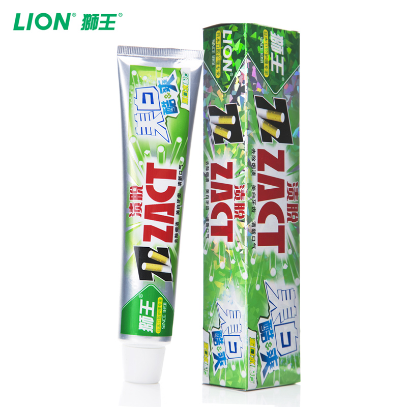 狮王LION ZACT渍脱酷爽牙膏130g 去除烟渍牙渍清新口气