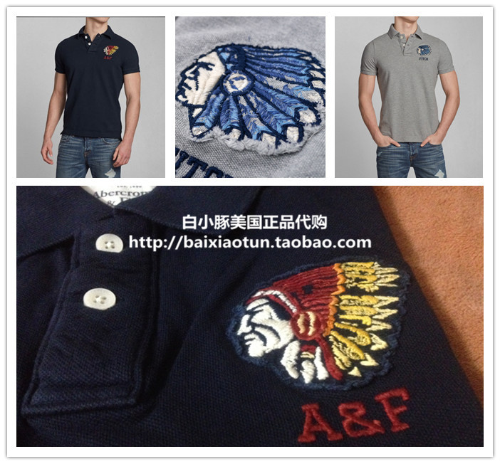 Authentic In-Stock Abercrombie & Fitch Vintage Men's Indian Polo Shirt T-Shirt
