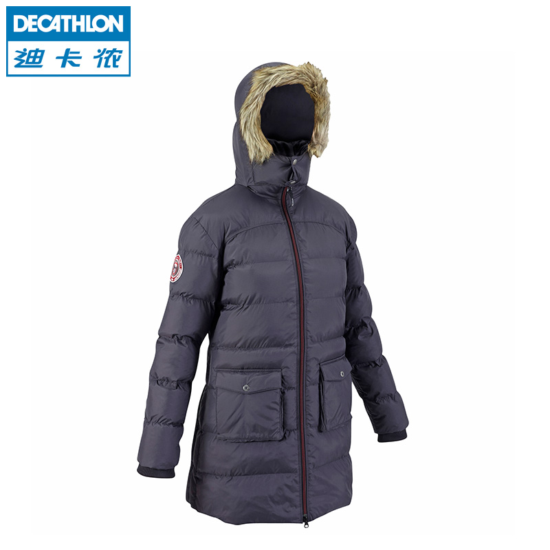 迪卡侬 保暖棉服秋冬运动外套棉衣棉服长款大衣 FOUGANZA