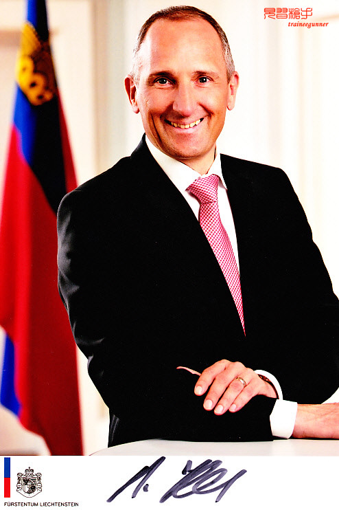 Liechtenstein Prime Minister Adrian Hasler autographed official photo