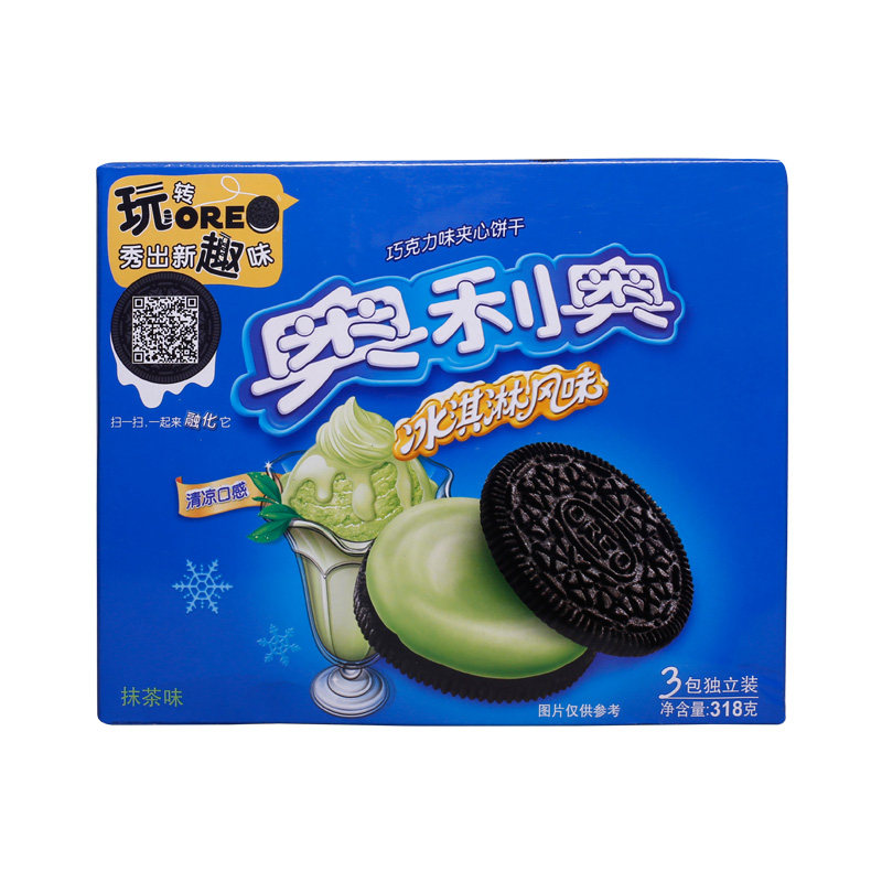 【天猫超市】亿滋 奥利奥冰琪淋夹心饼干抹茶味318g休闲零食