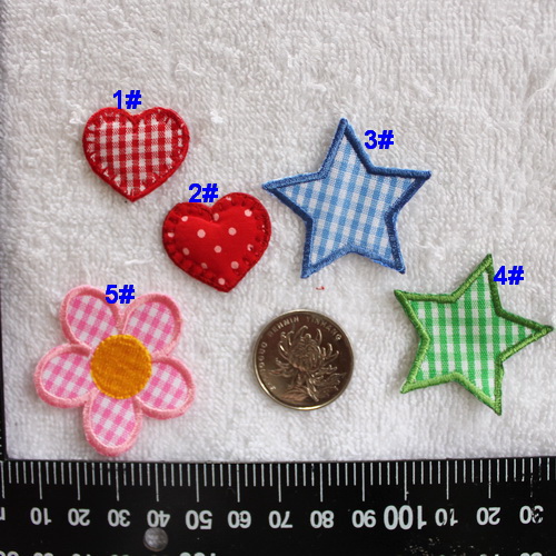 Heart embroidery YD06 Groups Flowers Love Stars Five Star Back Adhesive Clothing Ironing Patch Small