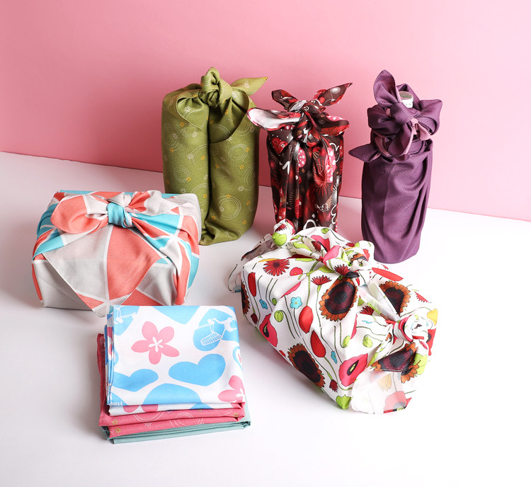 日式和風包裹巾日本風呂敷大手帕酒瓶包裝包袱皮便當中秋蓋布方巾