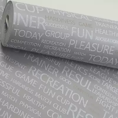 Simple modern gray English letter wallpaper coffee room clothing store living room TV background wall full of wallpaper