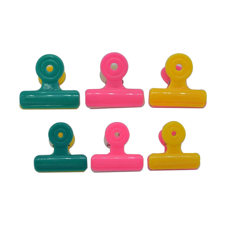 Two-color plastic clip folder office stationery clip color bill clip mosquito net clip semicircle file folder