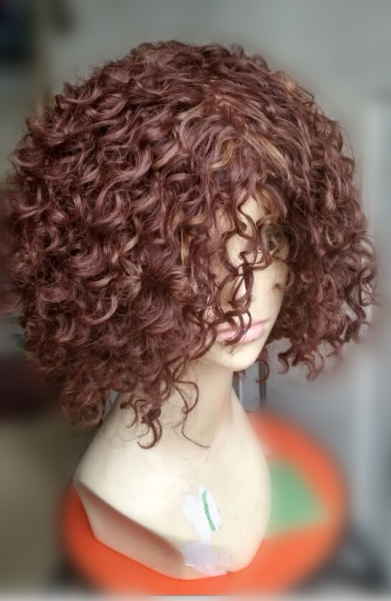 Cosplay Wig Brown Threaded Curly Hair Michael Jackson Imitation Performance Wig Singer Imitation Show