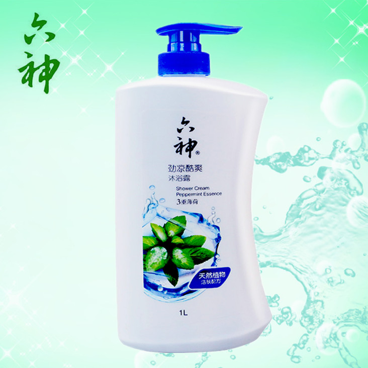 六神劲凉酷爽沐浴露3重薄荷沐浴液1L清凉爽肤清香祛汗味洗浴乳液