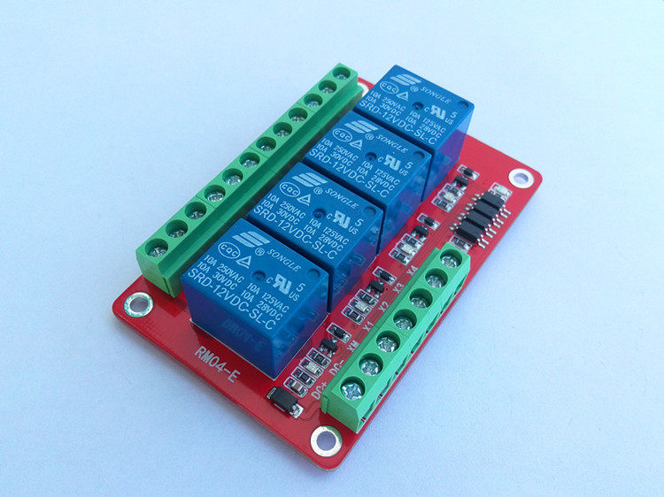 4-way relay module expansion board bidirectional optocoupler isolation high and low level optional 5 12 24V optional